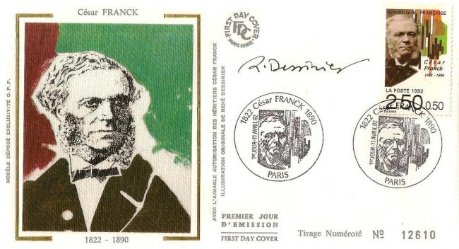 14 2747 11 04 1992 cesar franck 1822 1890 dessine par rene dessirier