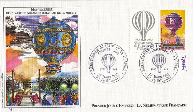 37 2261 19 03 1983 montgolfiere de pilatre et arlandes