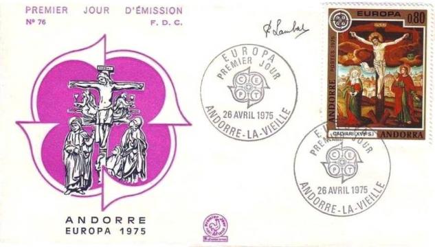 40 243 26 04 1975 europa fresques de l eglise de la cortinada le christ en croix xvie s